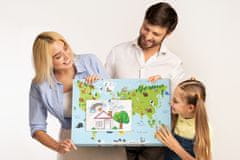 tulup.si Plošča iz plute Tradicionalne živali 60x40 cm Barvne zatiči