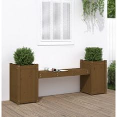 Vidaxl Klop z visoko gredo medeno rjava 180x36x63 cm trdna borovina