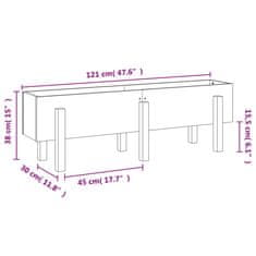 Vidaxl Vrtna visoka greda 121x30x38 cm trden les douglas