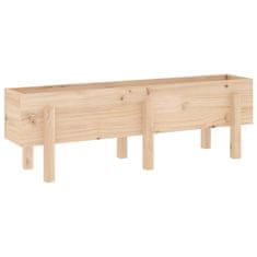 Vidaxl Vrtna visoka greda 121x30x38 cm trdna borovina