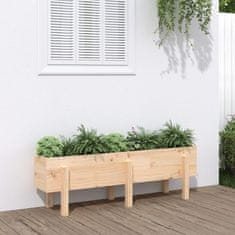 Vidaxl Vrtna visoka greda 121x30x38 cm trdna borovina