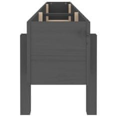 Vidaxl Vrtna visoka greda siva 160x30x38 cm trdna borovina