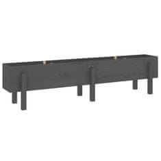 Vidaxl Vrtna visoka greda siva 160x30x38 cm trdna borovina