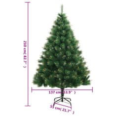 Vidaxl Umetna novoletna jelka s stojalom 210 cm