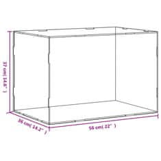 Vidaxl Razstavna škatla prozorna 56x36x37 cm akril