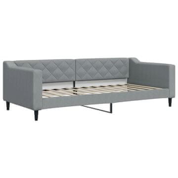 Vidaxl Raztegljiva postelja svetlo siva 90x200 cm blago