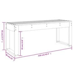 shumee Vrtna klop bela 109x44x45 cm trdna borovina