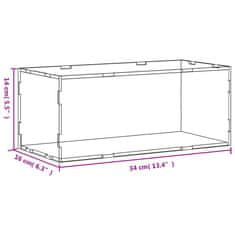 Vidaxl Razstavna škatla prozorna 34x16x14 cm akril