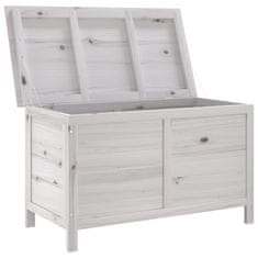 Vidaxl Vrtna škatla za shranjevanje bela 99x49,5x58,5 cm trdna jelka