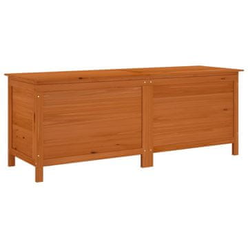 Vidaxl Vrtna škatla za shranjevanje rjava 150x50x56,5 cm trdna jelka