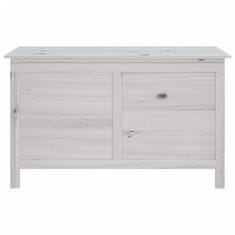 Vidaxl Vrtna škatla za shranjevanje bela 99x49,5x58,5 cm trdna jelka