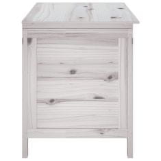 Vidaxl Vrtna škatla za shranjevanje bela 99x49,5x58,5 cm trdna jelka