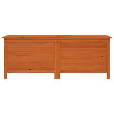 Vidaxl Vrtna škatla za shranjevanje rjava 150x50x56,5 cm trdna jelka