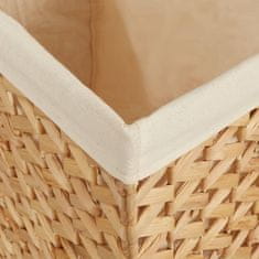 Vidaxl Košara za perilo s 3 predelki 75x42,5x52 cm vodna hijacinta