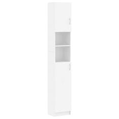 Vidaxl Kopalniška omarica bela 32x25,5x190 cm iverna plošča