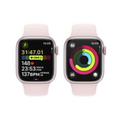 Apple Watch Series 9 pametna ura, 41 mm, GPS, športni pašček S/M, roza