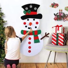 Mormark Snežak iz filca, Božična dekoracija, DIY Sneženi mož, Okraševanje snežaka (Snežak + 31 okraskov) | FELTSNOWMAN