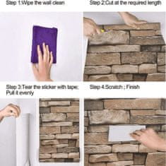 HOME & MARKER® 3D stenske nalepke, Dekorativne tapete, Samolepilne tapete (300 x 45 cm) | WALLCORWRAP