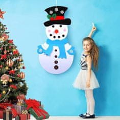 Mormark Snežak iz filca, Božična dekoracija, DIY Sneženi mož, Okraševanje snežaka (Snežak + 31 okraskov) | FELTSNOWMAN