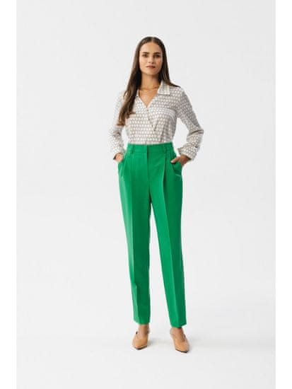 Stylove Elegantne ženske hlače Anigran S356 svetlo zelena