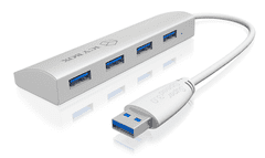 IcyBox IB-AC6401 4 portni USB 3.0 razširitveni hub, aluminijast