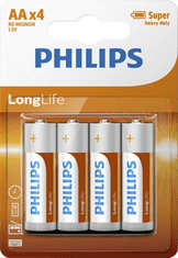 Philips BATERIJA - AA LONGLIFE BLISTER 4 KOS (R06)