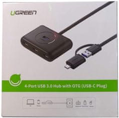 Ugreen USB 3.0 Hub z USB-C 3.1 OTG adapterjem 1M - box