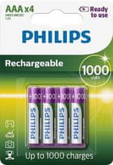 Philips BATERIJA AAA - POLNILNA BLISTER 4 KOS (LR03) 1000mAh