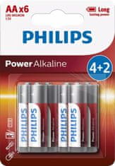 Philips BATERIJA AA - POWER ALKALINE BLISTER 4+2 KOS (LR6)