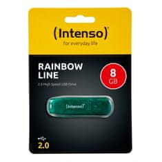 Intenso 8GB Rainbow Line USB 2.0 spominski ključek - Zelen