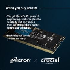 Crucial 16GB DDR5-4800 SODIMM PC5-38400 CL40, 1.1V