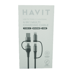 Havit Kabel za polnjenje 4v1 USB / USB-C na USB-C / Lightning, 1M