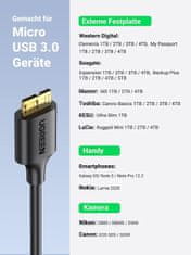 Ugreen USB 3.0 kabel USB A na Micro B, 0,5 m