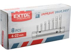 Extol Premium Ključi cevasto, nastavljeno 8ks, 6-22mm, CrV