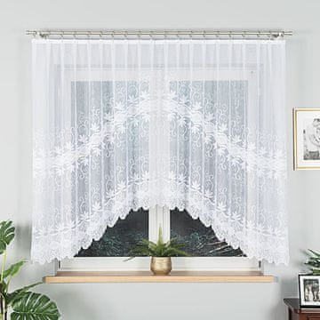 shumee JOWITA - Že izdelana žakard zavesa z izrezom na dnu - 300x150 cm - bela