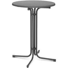 Royal Catering Okrogel barski stol, visok, zložljiv, premer 80 cm, višina 110 cm, siv
