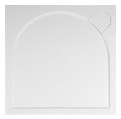 Gelco GELCO Kvadratna Tuš Kad 80x80cm Bela – Liti Marmor, Visoka Trdnost