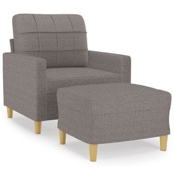 Vidaxl Fotelj s stolčkom za noge taupe 60 cm blago