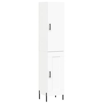 Vidaxl Visoka omara bela 34,5x34x180 cm inženirski les