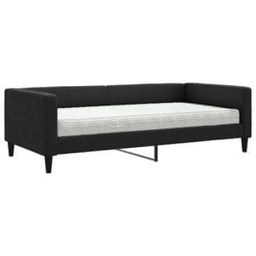 Vidaxl Dnevna postelja z vzmetnico črna 100x200 cm blago
