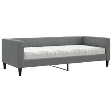 Vidaxl Dnevna postelja z vzmetnico temno siva 90x190 cm blago