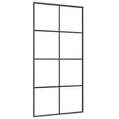 Vidaxl Drsna vrata črna 102,5x205 cm ESG steklo in aluminij