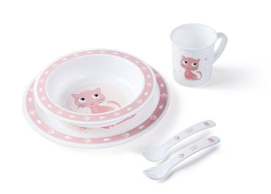 Canpol babies komplet z jedilnim priborom Colorful Animal, plastičen