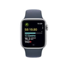 Apple Watch SE pametna ura, 40 mm, GPS, srebrna, športni pašček Storm modra M/L