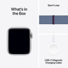 Apple Watch SE pametna ura, 40 mm, GPS, srebrna, Loop pašček Winter modra