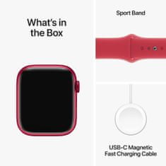 Apple Watch Series 9 pametna ura, 45 mm, GPS, športni pašček S/M, rdeča