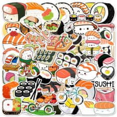 Northix Unikatne nalepke - sushi motivi - 50 kom 