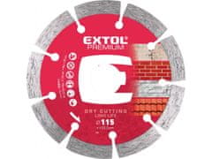 Extol Premium Diamantna rezalna plošča, segmentno Dolgo življenje - suho rezanje, 115x22,2x2mm