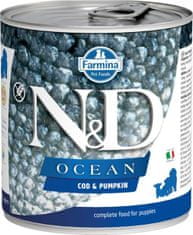 N&D OCEAN Dog cons. Trska in buče za mladiče 285 g