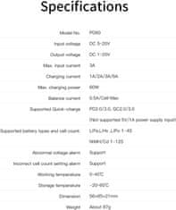 YUNIQUE GREEN-CLEAN ISDT Balance Lipo polnilnik PD60, 60 W, 6 A, z vhodom tipa C, prenosni polnilnik za 1-4S Lipo / Life / Lilon, 1-12S LiHv / Pb / NiMH
